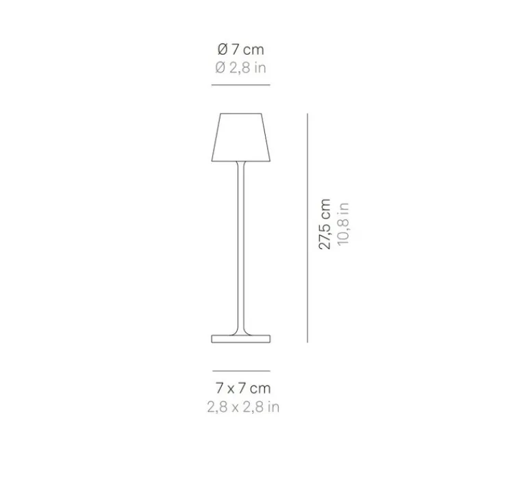 Lampe*Zafferano Baladeuse, Poldina Micro, , IP65, LED, dim, 2200-3000K, 195 lm, Ø7cm, H27,5cm - Gris foncé