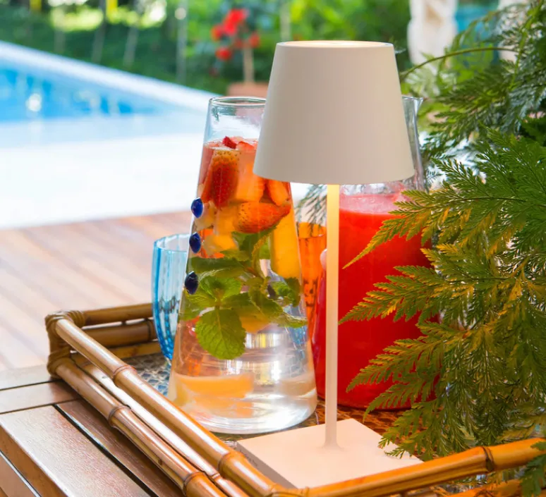 Lampe*Zafferano Baladeuse, Poldina Mini, , IP65, LED, dim, 2200-3000K, 234-256 lm, Ø11cm, H30cm - blanc