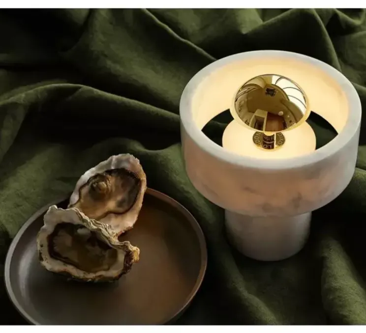 Baladeuse, Stone, Marbre blanc, LED, dim, 3000K, 160 lm, Ø19cm, H16cm - Tom Dixon