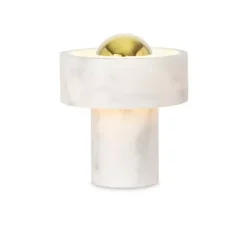 Baladeuse, Stone, Marbre blanc, LED, dim, 3000K, 160 lm, Ø19cm, H16cm - Tom Dixon