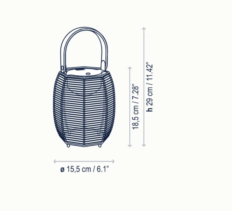 Lampe*Bover Baladeuse, Tanit M/29/R, , LED, 2700K, 54lm, Ø15,5cm, H29cm - beige