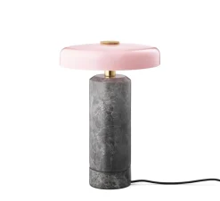 Lampe*Design by us Baladeuse, Trip, Hermès Grey, Marbre gris, IP44, LED, dim, 3000K, Ø17cm, H21cm - Marbre gris, rose brillant