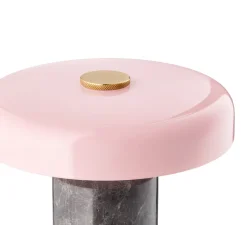 Lampe*Design by us Baladeuse, Trip, Hermès Grey, Marbre gris, IP44, LED, dim, 3000K, Ø17cm, H21cm - Marbre gris, rose brillant