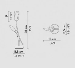 Lampe*Slamp Baladeuse, Tulip Battery, , LED, dim, 3000K, 150 lm, L8,5cm, H38cm - blanc