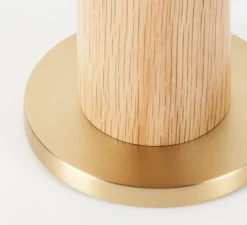Lampe*Tala Base pour lampe, Knuckle, , Ø8,5cm, H12,5cm - chêne, laiton
