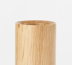 Lampe*Tala Base pour lampe, Knuckle, , Ø8,5cm, H12,5cm - chêne, laiton