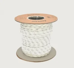 Bobine de câble tressé en fibre de verre 50 mètres, Garby, Blanc, 3x1,5mm² - Fontini