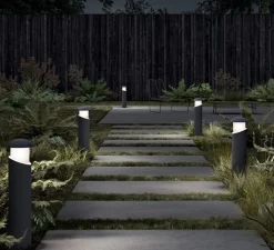 Lampadaire*9010 Novantadieci Borne, Alfiere Large, , IP65, Ø12,4cm, H60cm - gris foncé