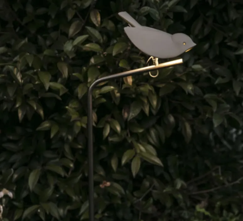 Lampadaire*Toscot Borne, Chirp, blanc & noir, IP55, LED, 2700K, 360 lm, L18cm, H80cm - blanc & noir