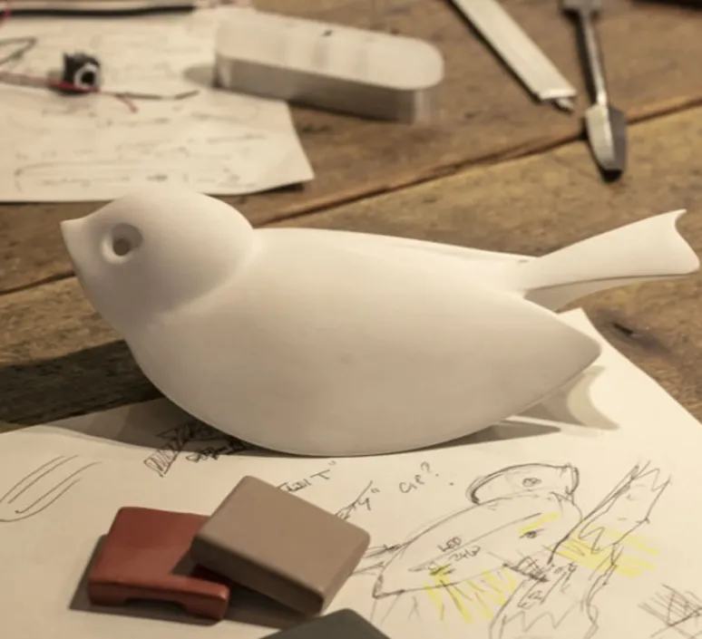 Lampadaire*Toscot Borne, Chirp, blanc & noir, IP55, LED, 2700K, 360 lm, L18cm, H80cm - blanc & noir