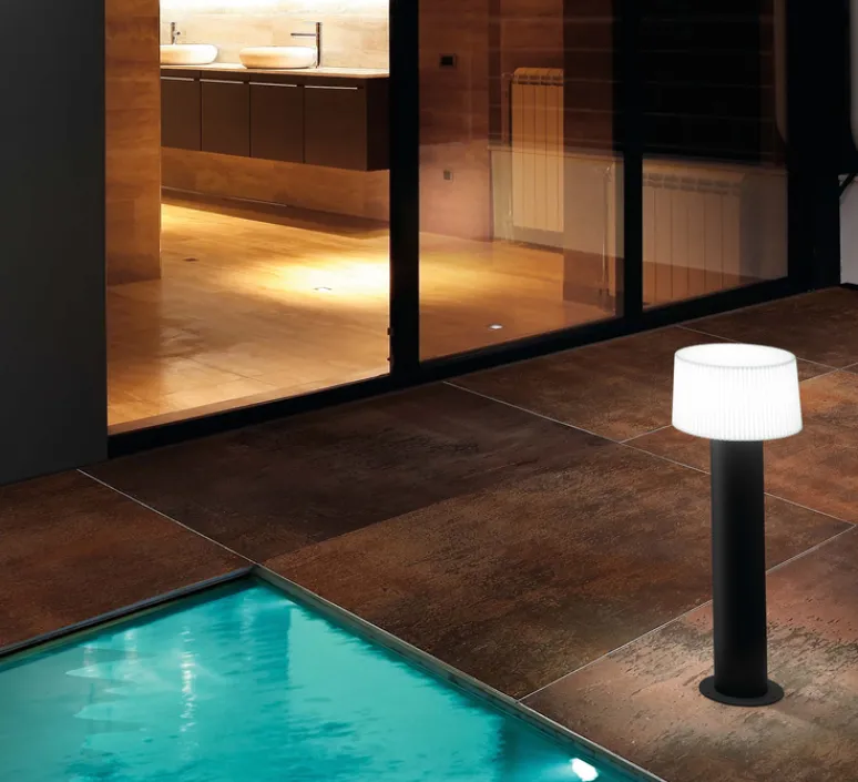 Lampadaire*Faro Borne d'extérieur, MUFFIN, , H55,9cm - gris anthracite