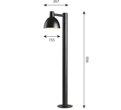 Lampadaire*Louis Poulsen Borne d'extérieur, Toldbod 155, , IP44, L26,7cm, H90cm - noir granité