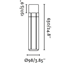 Borne d'extérieur, Tram, noir, H63cm - FARO