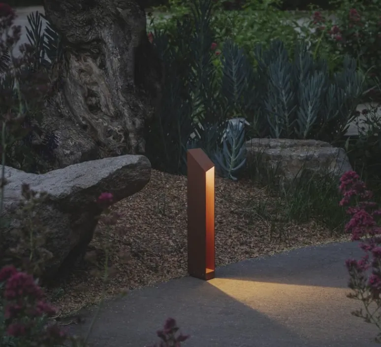 Lampadaire*Marset Borne, Domus B55, , IP65, LED, 2700K, 505 lm, L14cm, H55cm - rouille