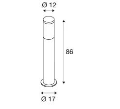 Lampadaire*SLV Borne, F-POL, , IP54, Ø12cm, H86cm - anthracite