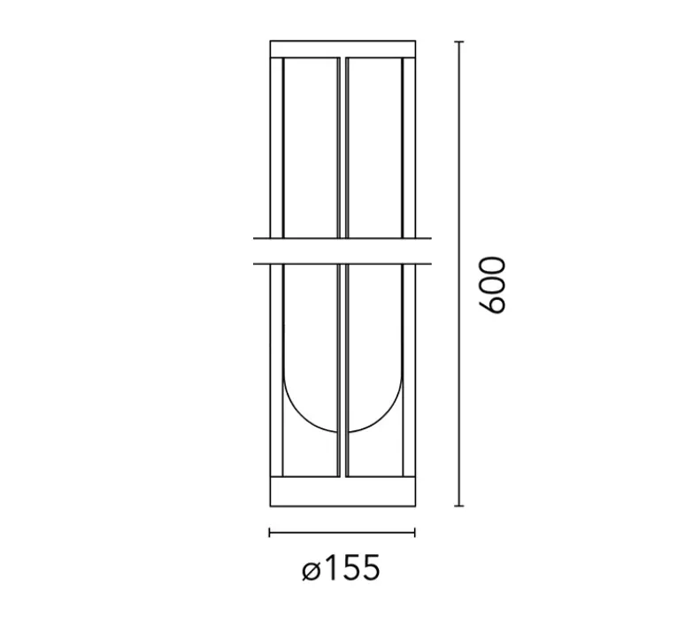 Lampadaire*Flos Borne, In Vitro, , IP65, LED, 2700K, 667 lm, Ø15,5cm, H60cm - vert forêt