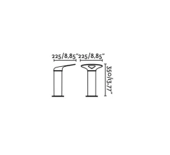 Lampadaire*Faro Borne, Lotus, gris foncé, LED, 3000k, 1120lm, l25cm, H35cm - noir