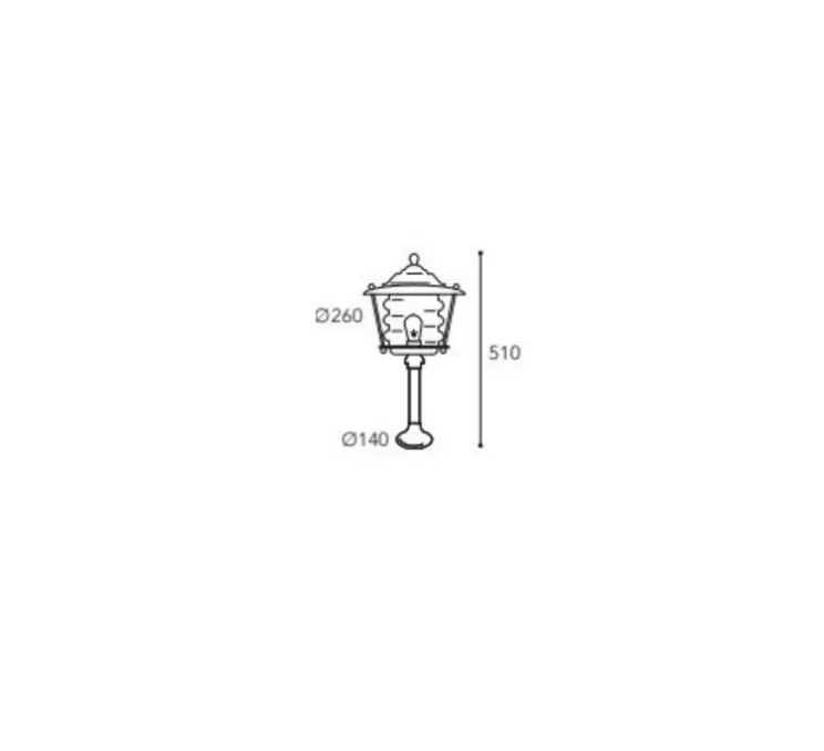 Borne, Onda 2074, Laiton vieilli, IP43, Ø26cm, H51cm - Moretti Luce