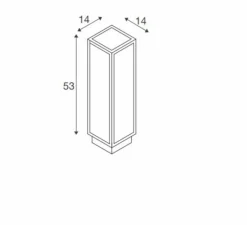 Lampadaire*SLV Borne, Quadrulo, , IP55, LED, 3000K, 340 lm, L14cm, H53cm - anthracite