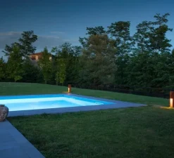 Lampadaire*SLV Borne, RUSTY ® SLOT 50, , IP55, L17cm, H50cm - rouille