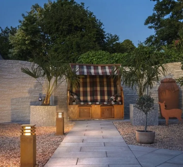 Borne, Rusty square, rouille, IP55, LED, 3000K, 90 lm, L12cm, H40cm - SLV