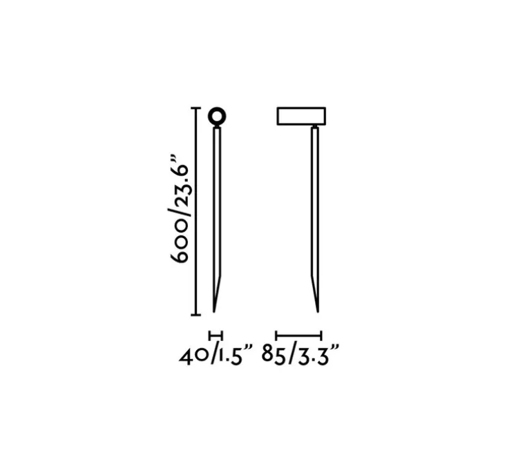 Borne, Seth-60, noir, LED, 2700K, 450lm, L4cm, H60cm, IP44, 40° - Faro