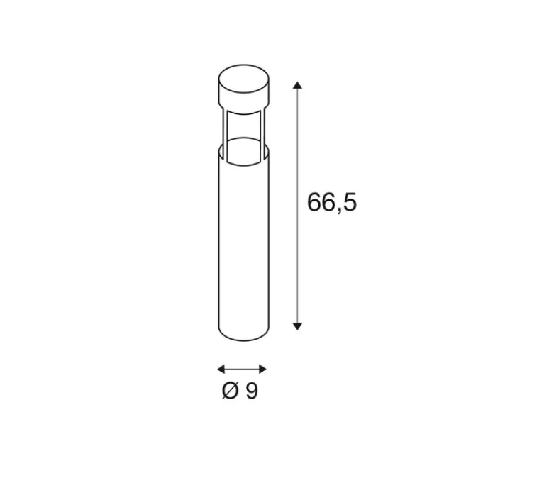 Lampadaire*SLV Borne, Slots 65, , IP44, LED, 3000K, 200 lm, Ø9cm, H66,5cm - rouille