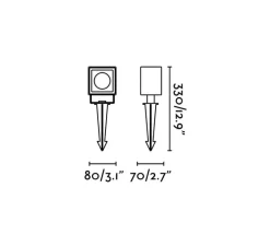 Lampadaire*Faro Borne, Sobek, , LED, L8cm, H33cm, IP65, 50° - noir