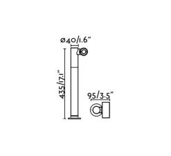 Borne, Spy 435, gris foncé, IP65, LED, 3000K, 395 lm, L4cm, H43,5cm - Faro