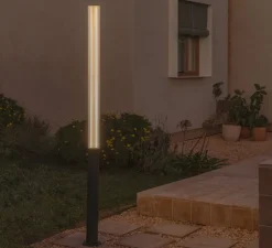 Lampadaire*Faro Borne, Tura 2050, , IP65, LED, 3000K, 4784 lm, Ø16cm, H205cm - gris foncé