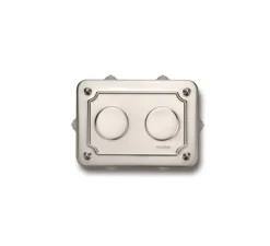 Interrupteur|Prise*Fontini Boîte de dérivation saillie 2 éléments métal nickelé, Garby, 175x125x50mm -