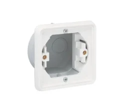 Boîte d'encastrement étanche, Hydro, Simple, Blanc, Interrupteur et Prise, L8cm, H8cm - Niko