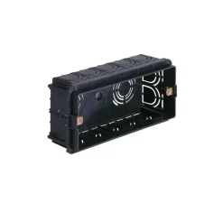 Boîtier d'encastrement, Format Italien, Rectangle, 5 modules, Maçonnerie, Noir, L15,4cm, H5cm - Vimar