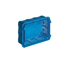 Boîtier d'encastrement, Format Italien, Rectangle, 8 modules, Maçonnerie, Azur, L19cm, H7cm - Vimar