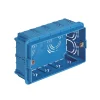 Accessoires*Vimar Boîtier d'encastrement, Format Italien, Rectangle, 4 modules, Maçonnerie, Azur, L13,1cm, H5cm -
