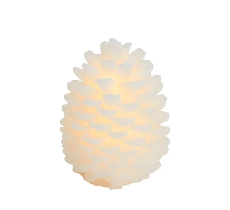 Lampe*Sirius Bougie, cire, Pomme de Pin, Clara, , LED, Ø10cm, H14cm - blanc