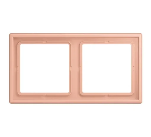 Cadre, LS 990, Double horizontal ou vertical, Le Corbusier Rose Clair 32102, Interrupteur et Prise, L8,1cm, H15,2cm - Jung
