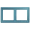 Cadre, LS 990, Double horizontal ou vertical, Le Corbusier Bleu Céruléen Vif 32031, Interrupteur et Prise, L15,2cm, H8,1cm - Jung