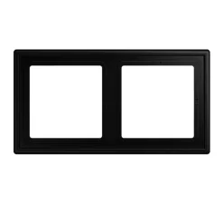Prise|Interrupteur*Jung Cadre, LS 990, Double horizontal ou vertical, Noir mat, Interrupteur et Prise, L15,2cm, H8,1cm -