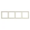 Interrupteur|Prise*Jung Cadre, LS 990, Quadruple horizontal ou vertical, Ivoire, Interrupteur et Prise, L29,4cm, H8,1cm -