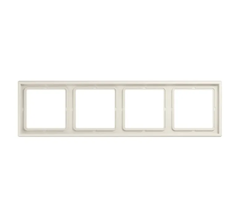 Interrupteur|Prise*Jung Cadre, LS 990, Quadruple horizontal ou vertical, Ivoire, Interrupteur et Prise, L29,4cm, H8,1cm -
