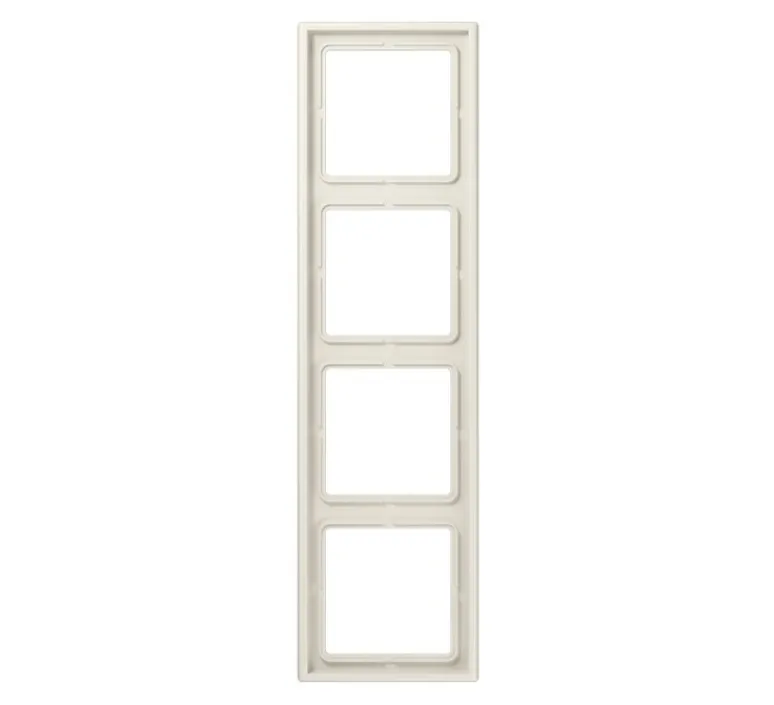 Interrupteur|Prise*Jung Cadre, LS 990, Quadruple horizontal ou vertical, Ivoire, Interrupteur et Prise, L29,4cm, H8,1cm -