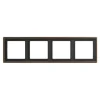 Cadre, LS 990, Quadruple horizontal ou vertical, Laiton ancien, Interrupteur et Prise, L29,4cm, H8,1cm - Jung
