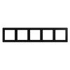 Cadre, LS 990, Quintuple horizontal ou vertical, Noir mat, Interrupteur et Prise, L36,5cm, H8,1cm - Jung