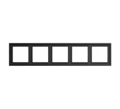 Cadre, LS 990, Quintuple horizontal ou vertical, Canon de fusil, Interrupteur et Prise, L36,5cm, H8,1cm - Jung