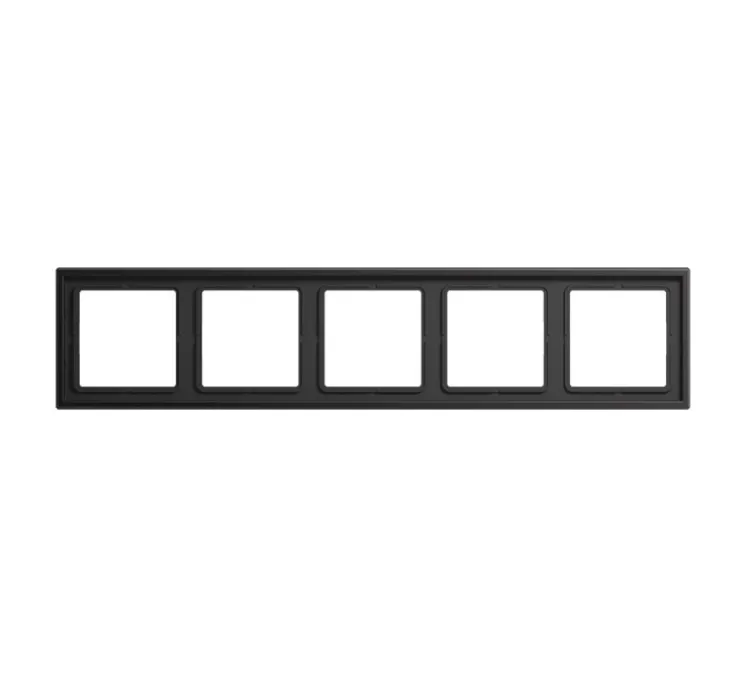 Cadre, LS 990, Quintuple horizontal ou vertical, Canon de fusil, Interrupteur et Prise, L36,5cm, H8,1cm - Jung