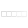 Cadre, LS 990, Quintuple horizontal ou vertical, Blanc mat, Interrupteur et Prise, L36,5cm, H8,1cm - Jung
