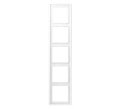 Cadre, LS 990, Quintuple horizontal ou vertical, Blanc mat, Interrupteur et Prise, L36,5cm, H8,1cm - Jung