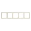 Cadre, LS 990, Quintuple horizontal ou vertical, Ivoire, Interrupteur et Prise, L36,5cm, H8,1cm - Jung