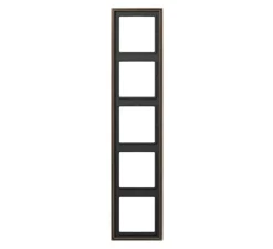 Interrupteur|Prise*Jung Cadre, LS 990, Quintuple horizontal ou vertical, Laiton ancien, Interrupteur et Prise, L36,5cm, H8,1cm -